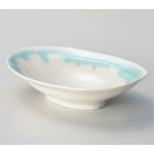 空色流し楕円鉢 28×18.5×7cm 248-089