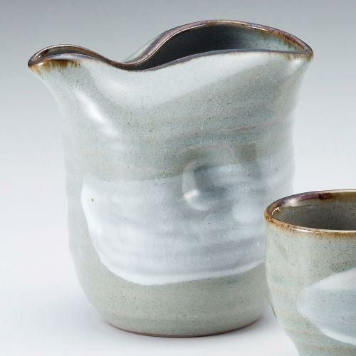 刷毛目冷酒器 11×7×10.3cm(380cc) 273-039