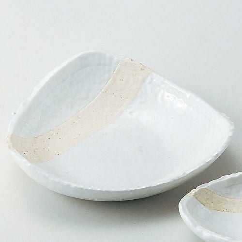 粉引塗分け5.5三角皿 16.2×16×4cm 030-019