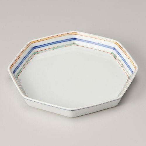 渕三色八角4.0皿 12.2×11.7×2.1cm 224-029
