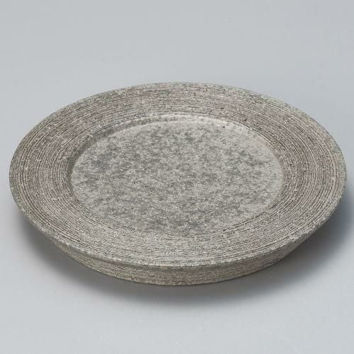 黒窯変櫛目6.0高台皿 φ18.5×3cm 034-049