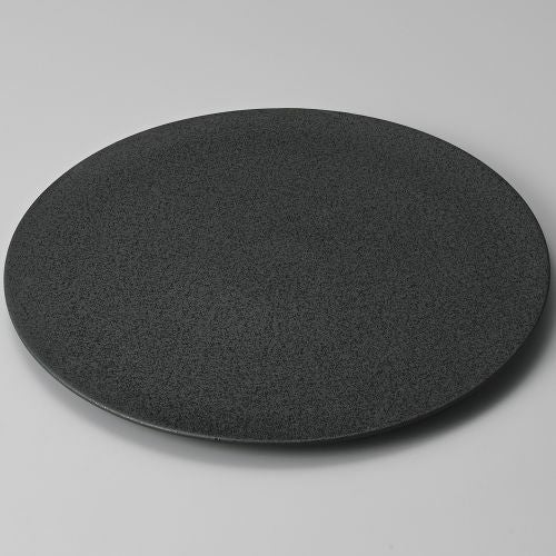 黒結晶29cmフラットプレート φ29.1×1.4cm 180-129