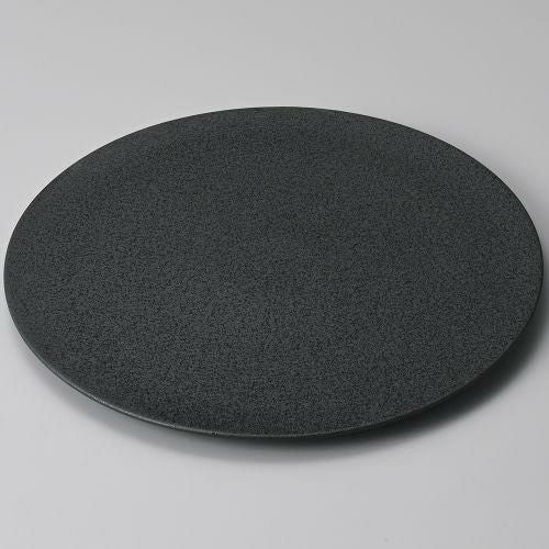 黒結晶24cmフラットプレート φ24.3×1.3cm 180-139