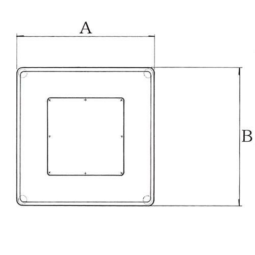 スチールベーステーブル脚 ベースサイズ：A460×B460×高さ700 品番：ST-5D-K 塗装カラー：44 ポール：75角