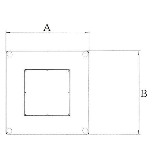 スチールベーステーブル脚 ベースサイズ：A450×B450×高さ700 品番：ST-K 塗装カラー：44 ポール：100角