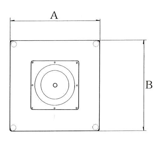 ステンレスH.Lベーステーブル脚 サイズ：A400×B400×高さ700　ポール：101φ カラー：ポールステンレスヘアーライン  品番：ST（ステンレスH・L）