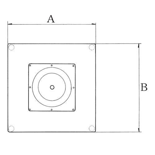 スチールベーステーブル脚 ベースサイズ：A450×B450×高さ700 品番：ST 塗装カラー：141-R ポール：101φ