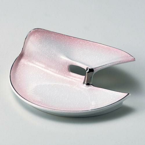 ピンク白吹二段向付 21.5×19.5×7cm 036-139