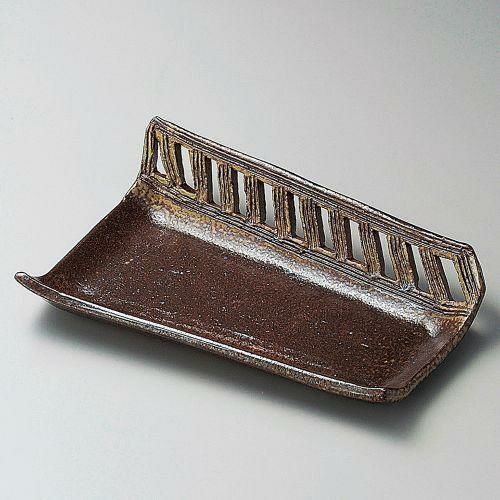 備前風透かし変形焼物(小)(手造り) 20.5×14×4cm 142-059