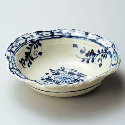 安南花紋丸尺鉢(手造り) φ30×8cm 242-089