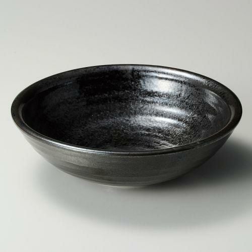 黒鉄吹き玉渕9寸鉢 φ26.7×8.2cm 244-049
