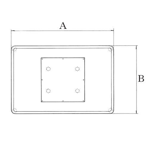 スチールベーステーブル脚 ベースサイズ：A560×B380×高さ700 品番：TST-5D-F 塗装カラー：44 ポール：25φ×4本 (150P×150)