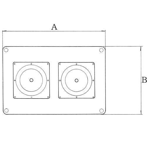 スチールベーステーブル脚 ベースサイズ：A850×B550×高さ700 品番：TST-W 塗装カラー：88 ポール：76φ×2