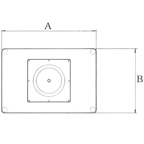 スチールベーステーブル脚 ベースサイズ：A550×B370×高さ700 品番：TST 塗装カラー：242-R ポール：76φ