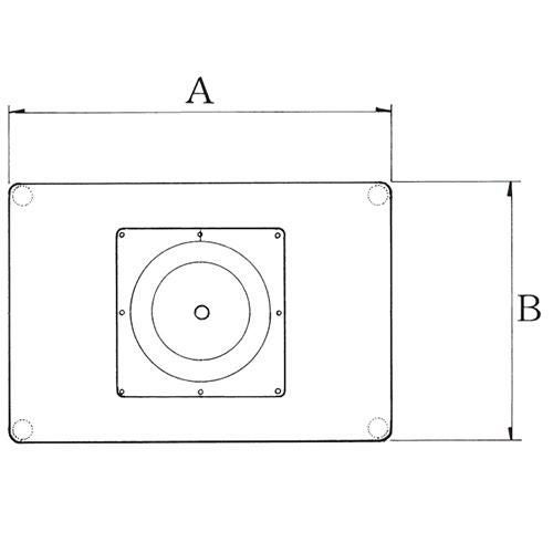 スチールベーステーブル脚 ベースサイズ：A550×B370×高さ700 品番：TST 塗装カラー：44 ポール：76φ