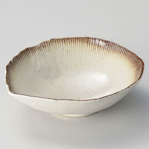 葉型8.0鉢白唐津 24.5×22×16.7cm 253-119