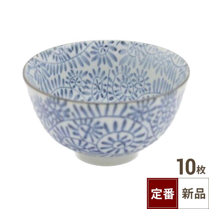【飲食店定番】藍染唐草 飯碗 10個入（11.5cm）