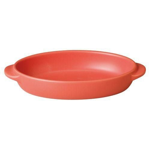 超耐熱赤釉楕円グラタン(大) 23.5×13.2×4.1cm 536-629