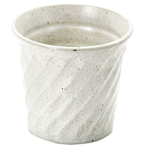 螺旋彫りロックグラス 白マット