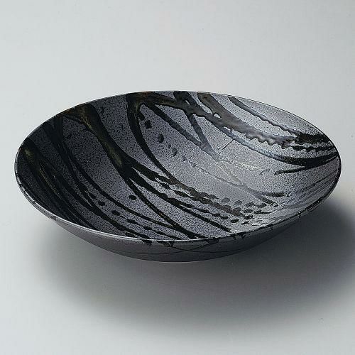 黒織部流し尺鉢 30×8cm 242-129