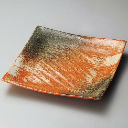 刷毛目おりべ尺二角皿 28.5×28.5×4cm 182-029