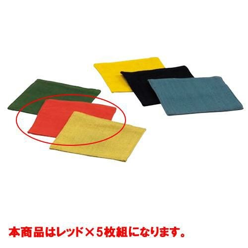 インド綿コースター5枚入 レッド