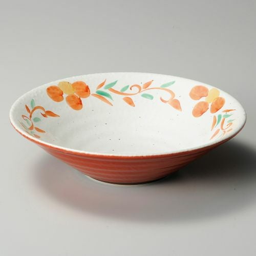 朱巻唐草花リップル8.5鉢 26.3×7.3cm 247-019