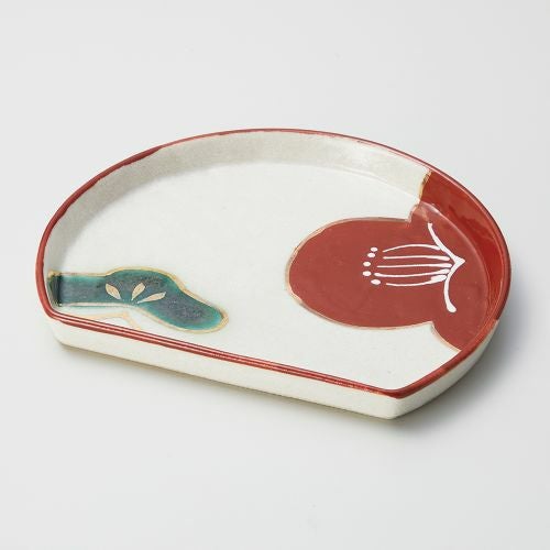 金彩おもてなし半月皿 19.5×16.5×2cm 036-239