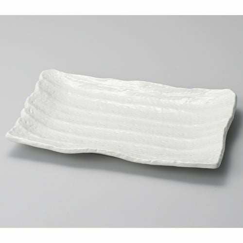 白釉しのぎ大皿 32.5×20×3.8cm 162-119