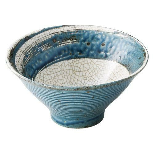 うず刷毛貫入紺ねず6.5千段高ハマ丼 φ20×10cm(1100cc) 419-039