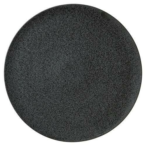 黒結晶29cmフラットプレート φ29.1×1.4cm 476-089