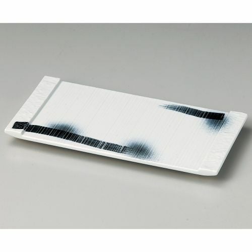 染付墨彩長角陶板 30.8×15.4×2.5cm 134-129