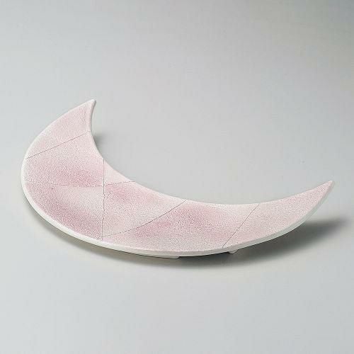 銀彩二色吹き三日月前菜 32.5×12×2.7cm 201-019