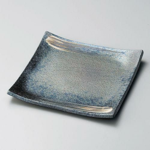 黒窯変刷毛目5.0角皿 15×15×1.5cm 187-059