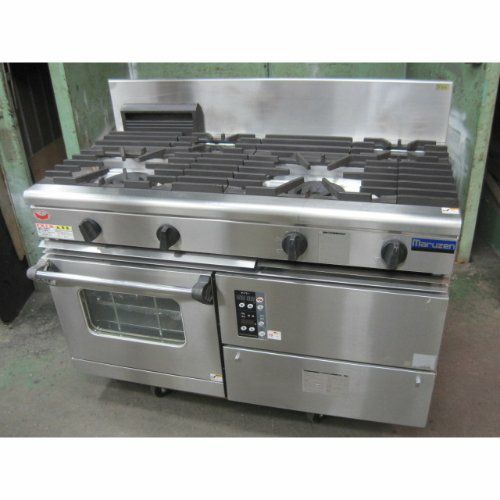 業務用/新品】【マルゼン】ガスレンジ 4口 コンベクションオーブン RGR