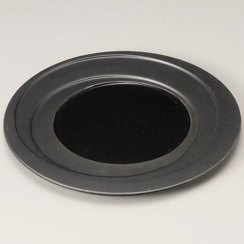 乱線黒釉9.0皿 φ27×1.8cm 180-029