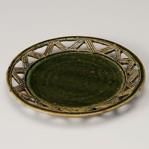 織部スカシ6.0和皿 φ18.5×2cm 210-089