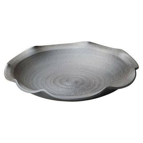 黒銀彩11.0輪花皿 φ34×5.5cm 237-069