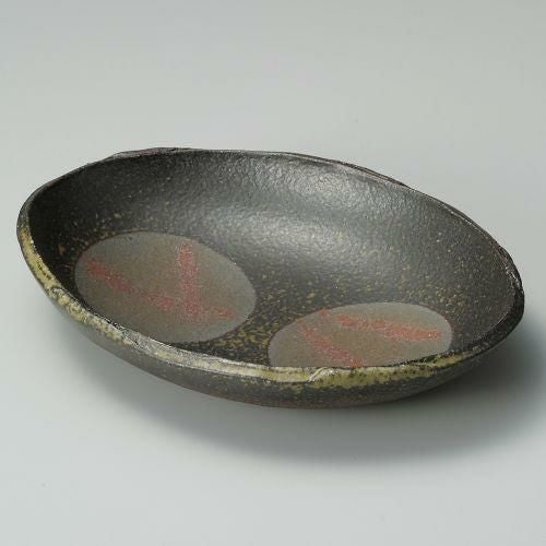 炭化8.0楕円皿 24.5×18.5×4.5cm 249-089