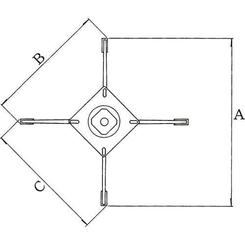 アルミ鋳物イス脚 ベースサイズ：A560×B405×C405×高さ450迄指定可 品番：C-550 塗装カラー：44-P ポール：42φ