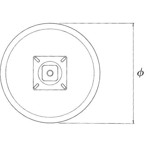ステンレスH.Lベースイス脚 ベースサイズ：A400φ×高さ650迄指定可 品番：RS-5D（ステンレスH・L） 塗装カラー：ポールステンレスヘアーライン ポール：76φ