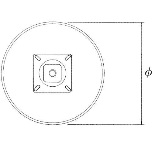 スチールベースイス脚 ベースサイズ：A400φ×H20×高さ450迄指定可 品番：RSQ-N-R 塗装カラー：44 ポール：42φ