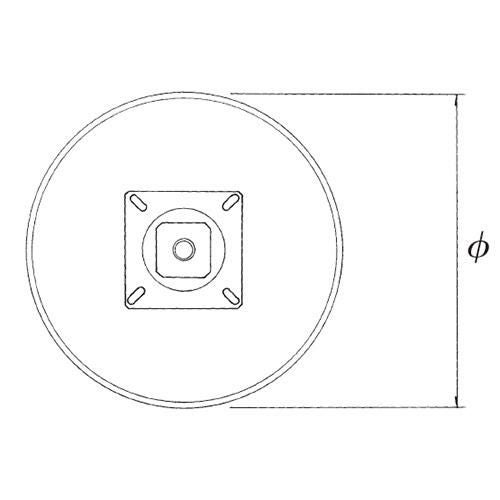 スチールベーススタンドイス脚（足掛付） ベースサイズ：A400φ×高さ700迄指定可 品番：RSQ 塗装カラー：444-STP ポール：76φ