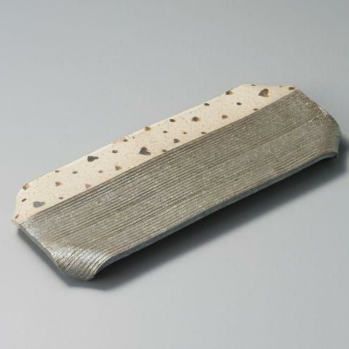黒窯変ドット長角皿 28.5×11.5×2.5cm 133-029