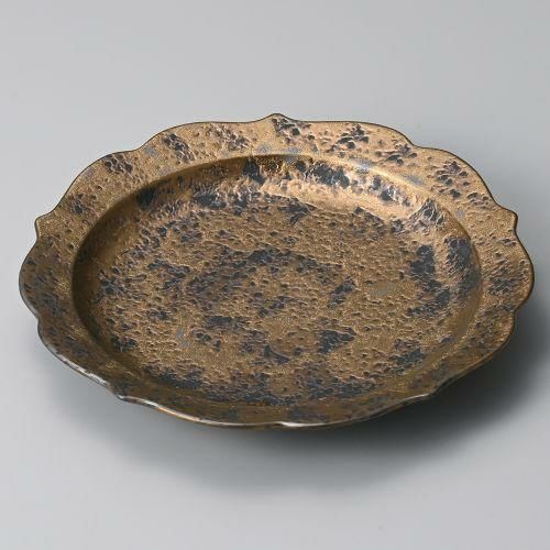 金タタキ桔梗プレートL φ24.4×3.1cm 198-039