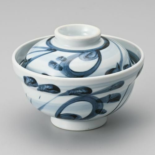 砥部風唐草蓋丼 φ15.5×11.5cm 340-279