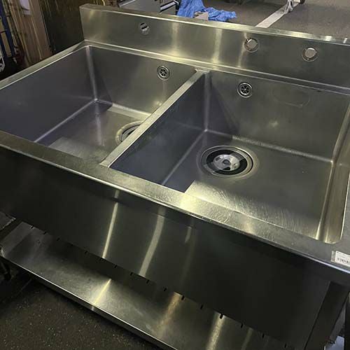 中古】作業台 BGあり 幅850×奥行700×高さ840 【送料別途見積】【業務用