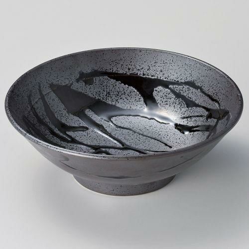 黒伊賀十草新型8.0丼 φ25×8.7cm 308-169