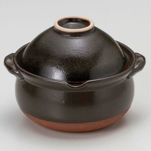 天目碗付雑炊鍋 17×φ15×12.5cm(700cc)(身7.7cm) 386-059