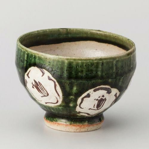 織部椿ゆったり碗 10×7.5cm(300cc) 367-199